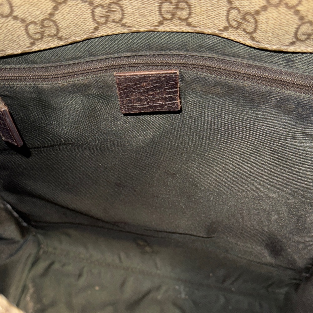 Gucci Brown Monogram Tote w/vintage dust bag,Shopping Bag and Ribbons - Picture 7 of 16